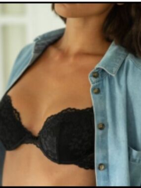 NWOT YSE Paris Lace Push-up bra Black Sz 32A